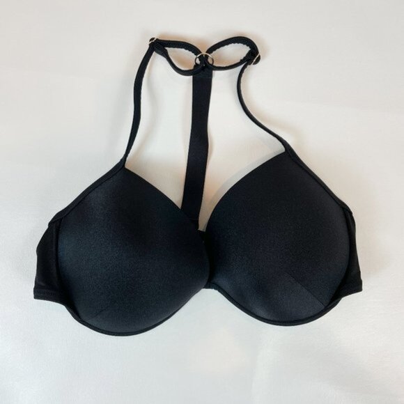 Other - NWOT Victoria's Secret Bikini Top 36DD Racerback Shine Strap Bling Black
